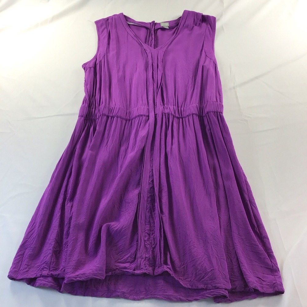 Converse One Star Dress Womens Size M Purple Elastic Waistband V-neck